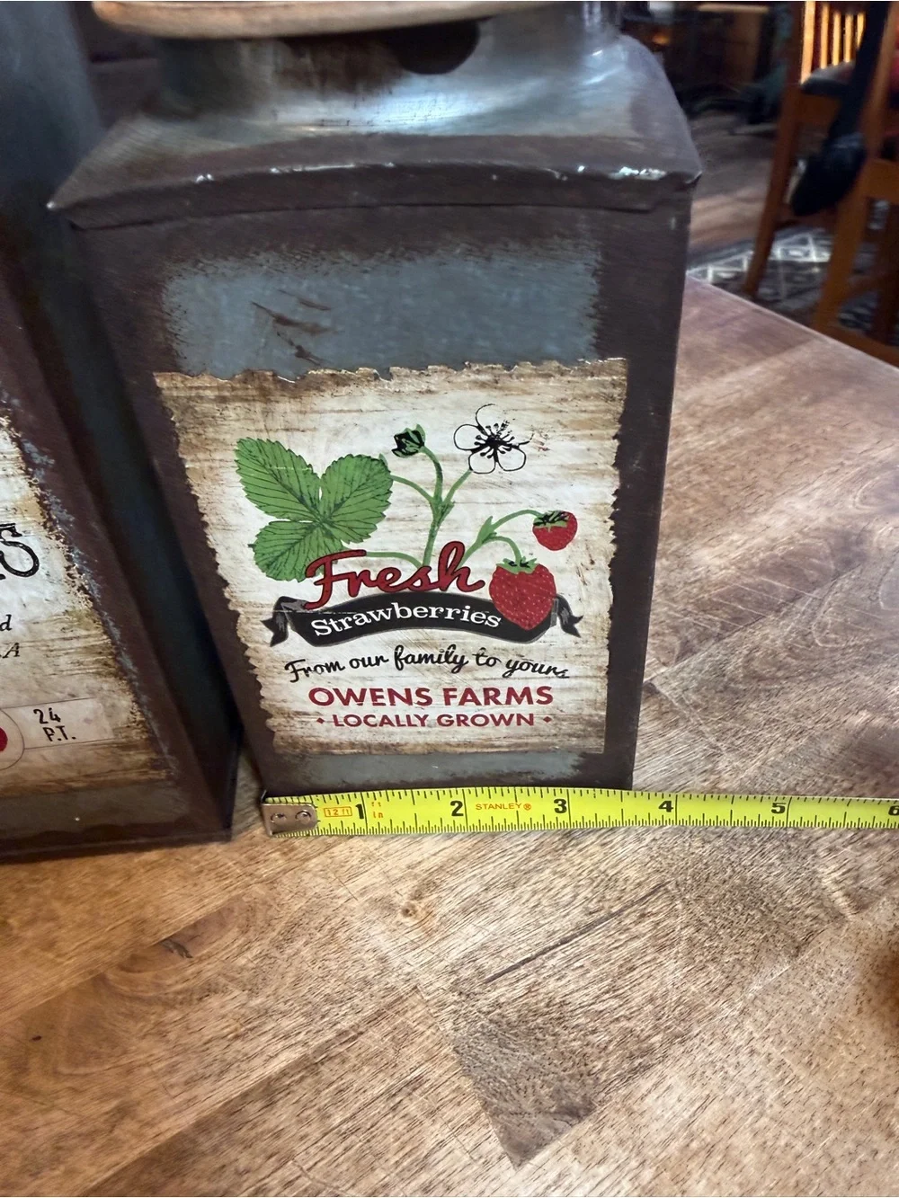 Metal Rustic Strawberry Canisters set of 3